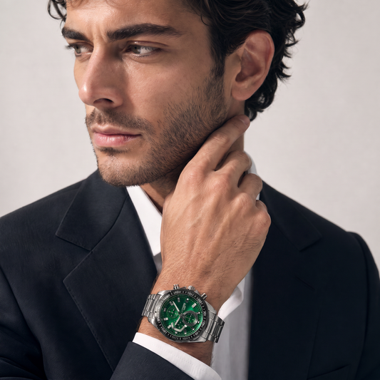 LONGBO LA80135G Live Edition Men's Sport Quartz Watch - 47mm Case Sporty Multi-Subdial Design Stainless Steel Bracelet Wristwatch