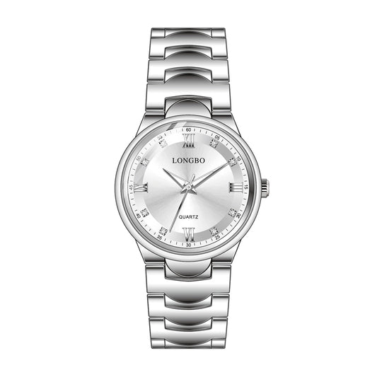 LONGBO LB83668G Quartz Watch - Live Edition Men's Classic Silver Slim Luminous Hands Roman Crystal Index Steel Link Bracelet Wristwatch