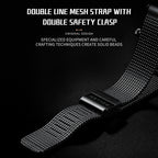 Sollen SL362 Men's Open Heart Automatic Mechanical Watch - 42mm Stainless Steel Case Slim 9.9mm Ice Blue Luminous Markers Mesh Bracelet Wristwatch
