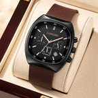 LONGBO LB83920 Live Edition Men's Modern Sport Watch - Sleek TV Shaped Rectangle Case Oil Pressed Dial 4:30 Date Lightweight Silicone Strap Wristwatch