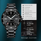 Sollen SL609 Automatic Watch - Men's Stainless Steel 5-Bead Bracelet Rotatable Bezel Seiko NH35A Wristwatch