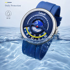 Labaoli LA453 Quartz Watch - Live Edition Men's & Women‘s Tech Sport 44mm Domed Case Futuristic Sunken Orbital Hand Alignment High-Flexibility Silicone Strap Wristwatch