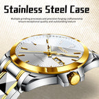 Sollen 9083 Automatic Watch - Men's Dress Citizen 8205 Sunburst Dial Day Date 7-Bead Steel Bracelet Wristwatch