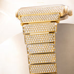 KDW KDW8337G Quartz Watch - Live Edition Men's Luxury Heavy 54mm Full Iced-Out Crystal Pavé Square Case Roman Numeral Day-Date Fully Encrusted Wide Link Bracelet Wristwatch