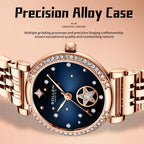 Sollen SL458 Quartz Watch - Women's Stainless Steel Solid 7-Bead Bracelet Starry Gradient Dial Wristwatch