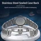 Sollen SL437 Women's Quartz Watch - 33x30mm Full Pave Crystal Dial Fully Iced Out Stainless Steel Bracelet Wristwatch