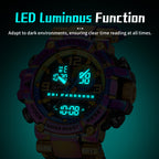 STRYVE S8025 Live Edition Men's Tactical Watch - Cyberpunk Oversized 55mm Armor Case Ana-Digi Dual Time Alarm Chronograph Sport TPU Strap Wristwatch