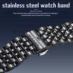 Sollen 9020 Automatic Watch - Men's Dual Calendar Sunray Dial Executive Stainless Steel Bracelet or Genuine Leather Strap Wristwatch