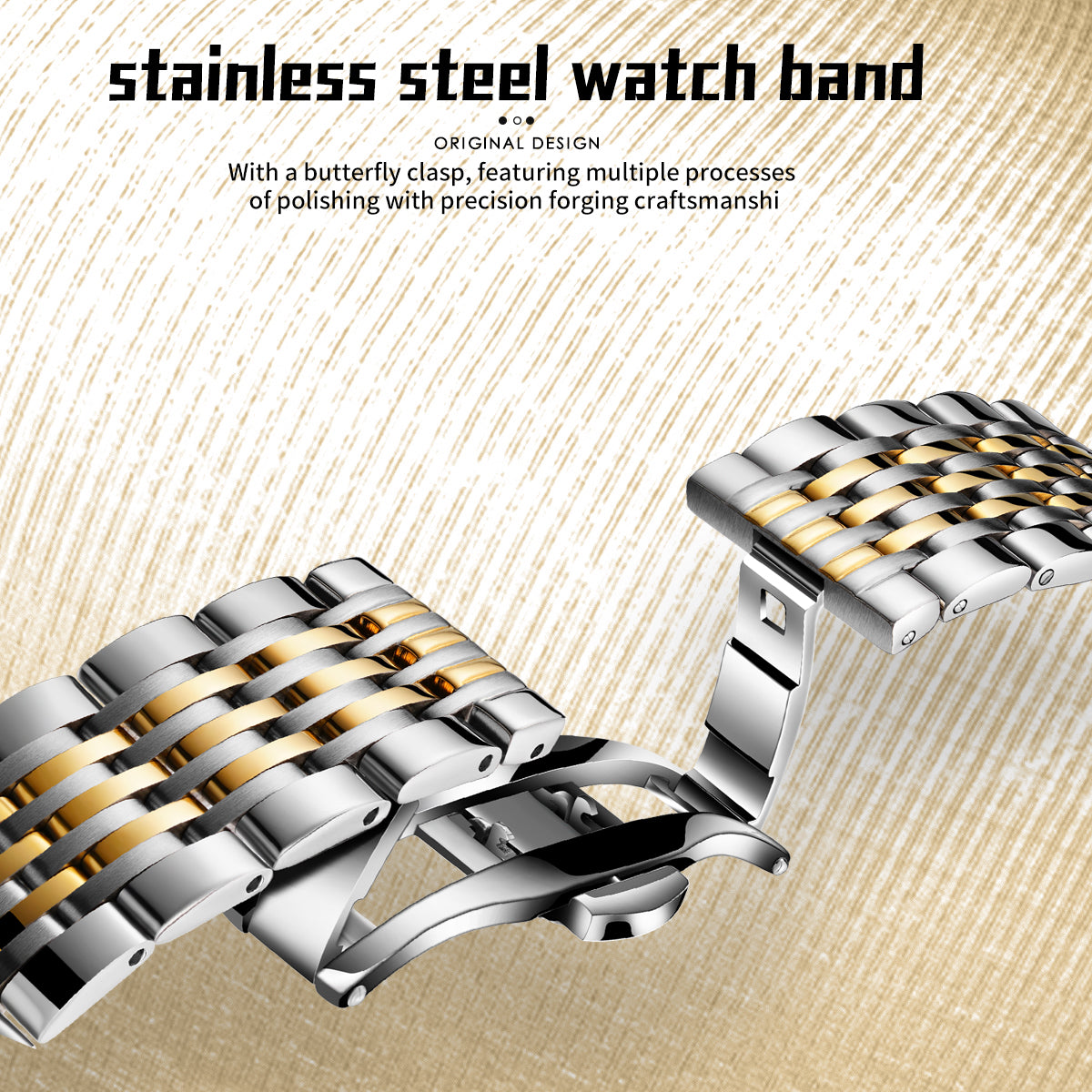 Sollen 9030 Automatic Watch - Men's Diamond-Set Dial Day Date 9-Bead Stainless Steel Bracelet Wristwatch