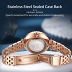 Sollen SL453 Quartz Watch - Women's Stainless Steel Link Bracelet Celestial Dial with Moving Stars