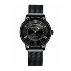 Sollen SL201 Men's Skeleton Automatic Mechanical Watch - 42mm Stainless Steel Case Double-Layer Dial Luminous Hands Mesh Bracelet Wristwatch