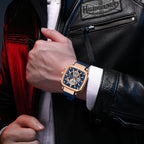 REWARD RD 831509M Quartz Watch - Live Edition Men's Luxury Cushion Case Full Chronograph Luminous Hands Date Window Sport Silicone Strap Wristwatch