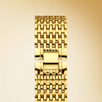 LX1023 Quartz Watch - Live Edition Unisex Luxury 41mm Tonneau Arched Bridge Glass Mirror Pavé Crystal Texture Gold Case Sunburst Dial Luminous Hands Steel Link Bracelet Wristwatch