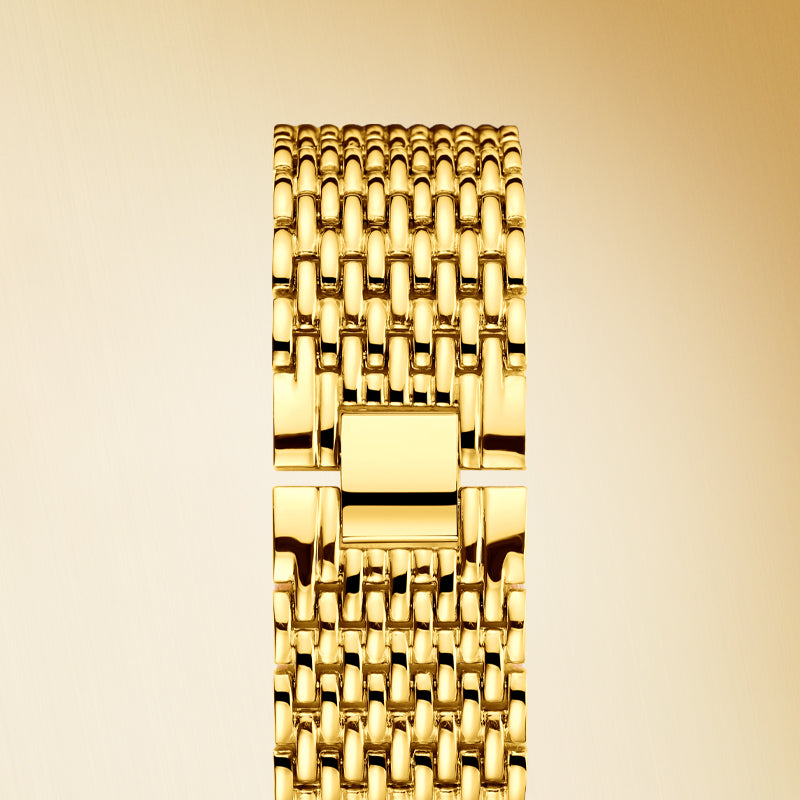 LX1023 Quartz Watch - Live Edition Unisex Luxury 41mm Tonneau Arched Bridge Glass Mirror Pavé Crystal Texture Gold Case Sunburst Dial Luminous Hands Steel Link Bracelet Wristwatch