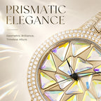 BELBI BELBL-9188 Live Edition Women's Fashion Watch - Luxury Full Crystals Encrusted Bezel Creative Geometric Prism Mosaic Dial Metal Band Wristwatch
