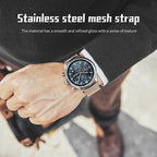 Sollen SL702 Quartz Watch - Men's Multi-Function Chronograph Moonphase Wristwatch