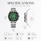 LONGBO LA80135G Live Edition Men's Sport Quartz Watch - 47mm Case Sporty Multi-Subdial Design Stainless Steel Bracelet Wristwatch