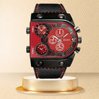 Oulm HP9315 Quartz Watch - Live Edition Men's Heavy Steampunk Industrial Matte Case Luminous Hands Wide Leather Strap Tactical Wristwatch