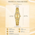 Labaoli LA631 Quartz Watch - Live Edition Women's Luxury Jewelry Elegant Crystal Bezel 3D Textured Embossed Bracelet Thin Bangle Wristwatch