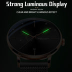 Sollen SL305 Men's Minimalist Automatic Mechanical Watch - 42mm Stainless Steel Case Slim 9.9mm 24H Subdial Date Window Wristwatch