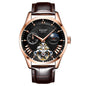Sollen SL302 Men's Open Heart Automatic Mechanical Watch - 41mm Stainless Steel Case Moon Phase Dual Time Sunburst Dial Wristwatch