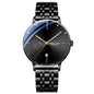 Sollen SL305 Men's Minimalist Automatic Mechanical Watch - 42mm Stainless Steel Case Slim 9.9mm 24H Subdial Date Window Wristwatch