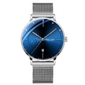 Sollen SL305 Men's Minimalist Automatic Mechanical Watch - 42mm Stainless Steel Case Slim 9.9mm 24H Subdial Date Window Wristwatch