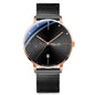 Sollen SL305 Men's Minimalist Automatic Mechanical Watch - 42mm Stainless Steel Case Slim 9.9mm 24H Subdial Date Window Wristwatch