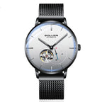 Sollen SL305X Men's Open Heart Automatic Mechanical Watch - 42mm Stainless Steel Case Slim 9.9mm Small Seconds Minimalist Dial Wristwatch