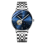Sollen SL305X Men's Open Heart Automatic Mechanical Watch - 42mm Stainless Steel Case Slim 9.9mm Small Seconds Minimalist Dial Wristwatch