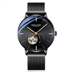 Sollen SL305X Men's Open Heart Automatic Mechanical Watch - 42mm Stainless Steel Case Slim 9.9mm Small Seconds Minimalist Dial Wristwatch