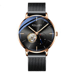Sollen SL305X Men's Open Heart Automatic Mechanical Watch - 42mm Stainless Steel Case Slim 9.9mm Small Seconds Minimalist Dial Wristwatch