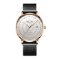 Sollen SL312 Men's Classic Automatic Mechanical Watch - 42mm Stainless Steel Case Slim 9.9mm Luminous Dot Markers Date Window Mesh Bracelet Wristwatch