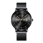 Sollen SL312 Men's Classic Automatic Mechanical Watch - 42mm Stainless Steel Case Slim 9.9mm Luminous Dot Markers Date Window Mesh Bracelet Wristwatch
