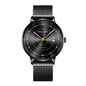Sollen SL312 Men's Classic Automatic Mechanical Watch - 42mm Stainless Steel Case Slim 9.9mm Luminous Dot Markers Date Window Mesh Bracelet Wristwatch