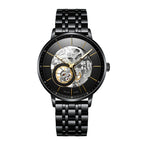 Sollen SL316 Men's Open Heart Full Skeleton Automatic Mechanical Watch - 42mm Stainless Steel Case Slim 9.9mm Acrylic Dial Wristwatch