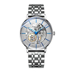Sollen SL316 Men's Open Heart Full Skeleton Automatic Mechanical Watch - 42mm Stainless Steel Case Slim 9.9mm Acrylic Dial Wristwatch
