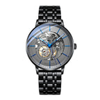 Sollen SL316 Men's Open Heart Full Skeleton Automatic Mechanical Watch - 42mm Stainless Steel Case Slim 9.9mm Acrylic Dial Wristwatch