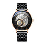 Sollen SL316 Men's Open Heart Full Skeleton Automatic Mechanical Watch - 42mm Stainless Steel Case Slim 9.9mm Acrylic Dial Wristwatch