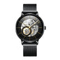 Sollen SL316 Men's Open Heart Full Skeleton Automatic Mechanical Watch - 42mm Stainless Steel Case Slim 9.9mm Acrylic Dial Wristwatch