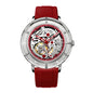 Sollen SL320 Men's Full Skeleton Automatic Mechanical Watch - 42mm K9 Glass Case Sandblasted Open Dial Fluororubber Strap Wristwatch