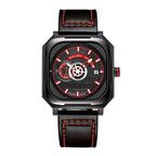 Sollen SL322 Men's Square Automatic Mechanical Watch - 40x41mm Stainless Steel Case Sapphire Crystal Miyota 8217 24H Subdial Leather Strap Wristwatch