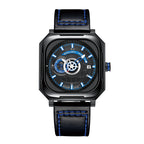 Sollen SL322 Men's Square Automatic Mechanical Watch - 40x41mm Stainless Steel Case Sapphire Crystal Miyota 8217 24H Subdial Leather Strap Wristwatch