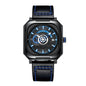 Sollen SL322 Men's Square Automatic Mechanical Watch - 40x41mm Stainless Steel Case Sapphire Crystal Miyota 8217 24H Subdial Leather Strap Wristwatch