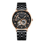 Sollen SL356 Men's Real Diamond Open Heart Automatic Watch - 42mm Stainless Steel Case Slim 9.9mm Sapphire Crystal Miyota Movement Bracelet Wristwatch