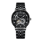 Sollen SL356 Men's Real Diamond Open Heart Automatic Watch - 42mm Stainless Steel Case Slim 9.9mm Sapphire Crystal Miyota Movement Bracelet Wristwatch