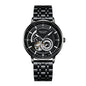 Sollen SL356 Men's Real Diamond Open Heart Automatic Watch - 42mm Stainless Steel Case Slim 9.9mm Sapphire Crystal Miyota Movement Bracelet Wristwatch