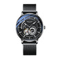 Sollen SL356 Men's Real Diamond Open Heart Automatic Watch - 42mm Stainless Steel Case Slim 9.9mm Sapphire Crystal Miyota Movement Bracelet Wristwatch