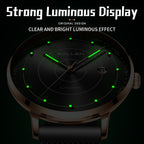 Sollen SL312 Men's Classic Automatic Mechanical Watch - 42mm Stainless Steel Case Slim 9.9mm Luminous Dot Markers Date Window Mesh Bracelet Wristwatch