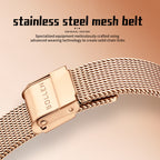 Sollen SL418 Women's Open Heart Automatic Mechanical Watch - 36mm Stainless Steel Case Slim 9.9mm Small Seconds Mesh Bracelet Wristwatch
